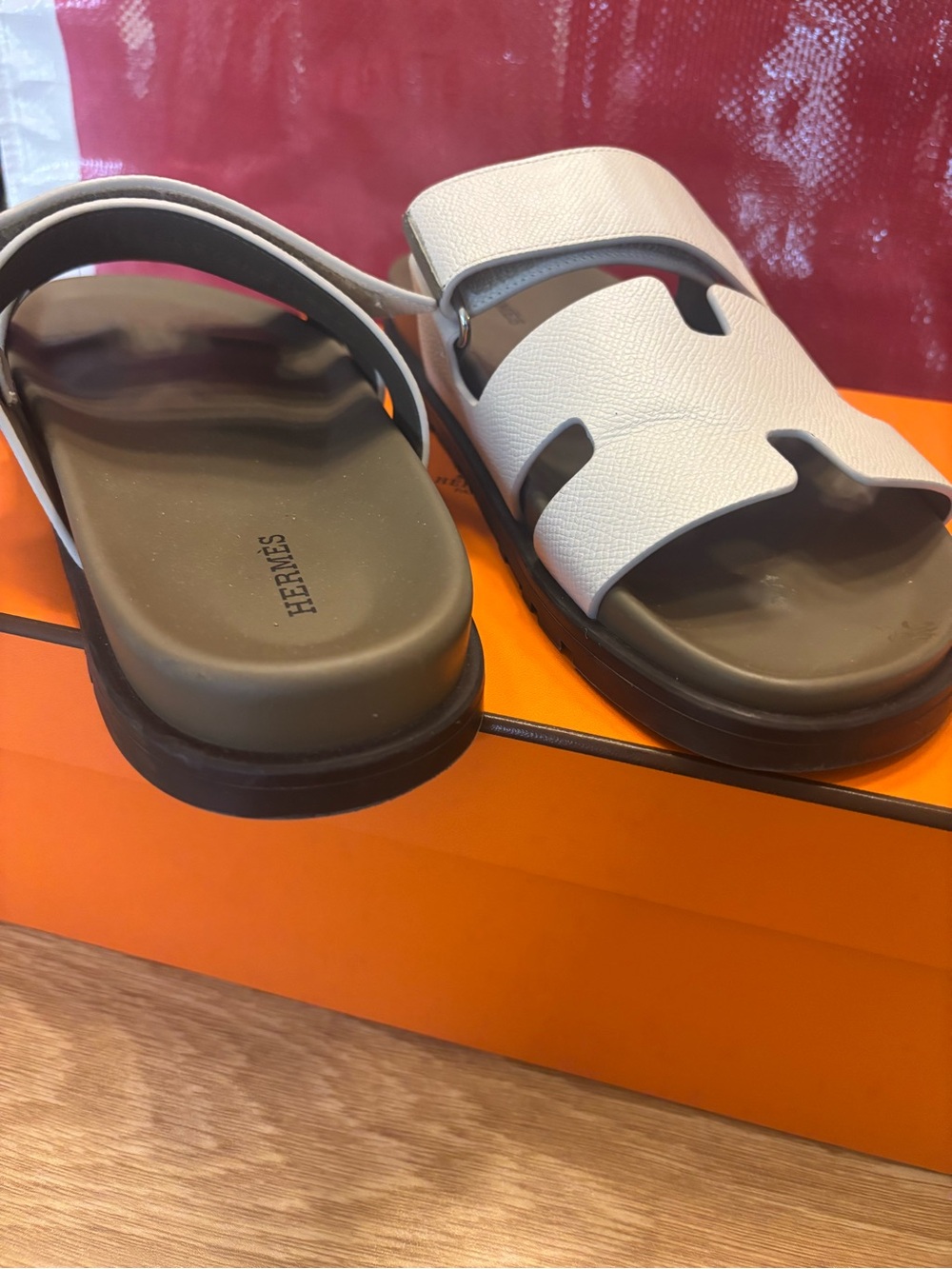Hermes Chypre beige glaise vert 40 sandals - Picture 3 of 7